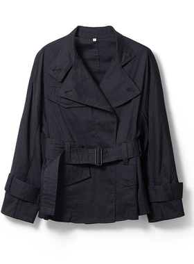 经验翻领麻黏夹克式风衣 - YGAW013