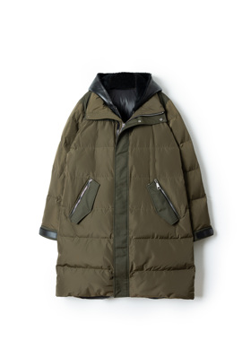 秋冬加厚鹅绒可拆卸皮毛一体内胆连帽大衣休闲长款羽绒服-YGSS158