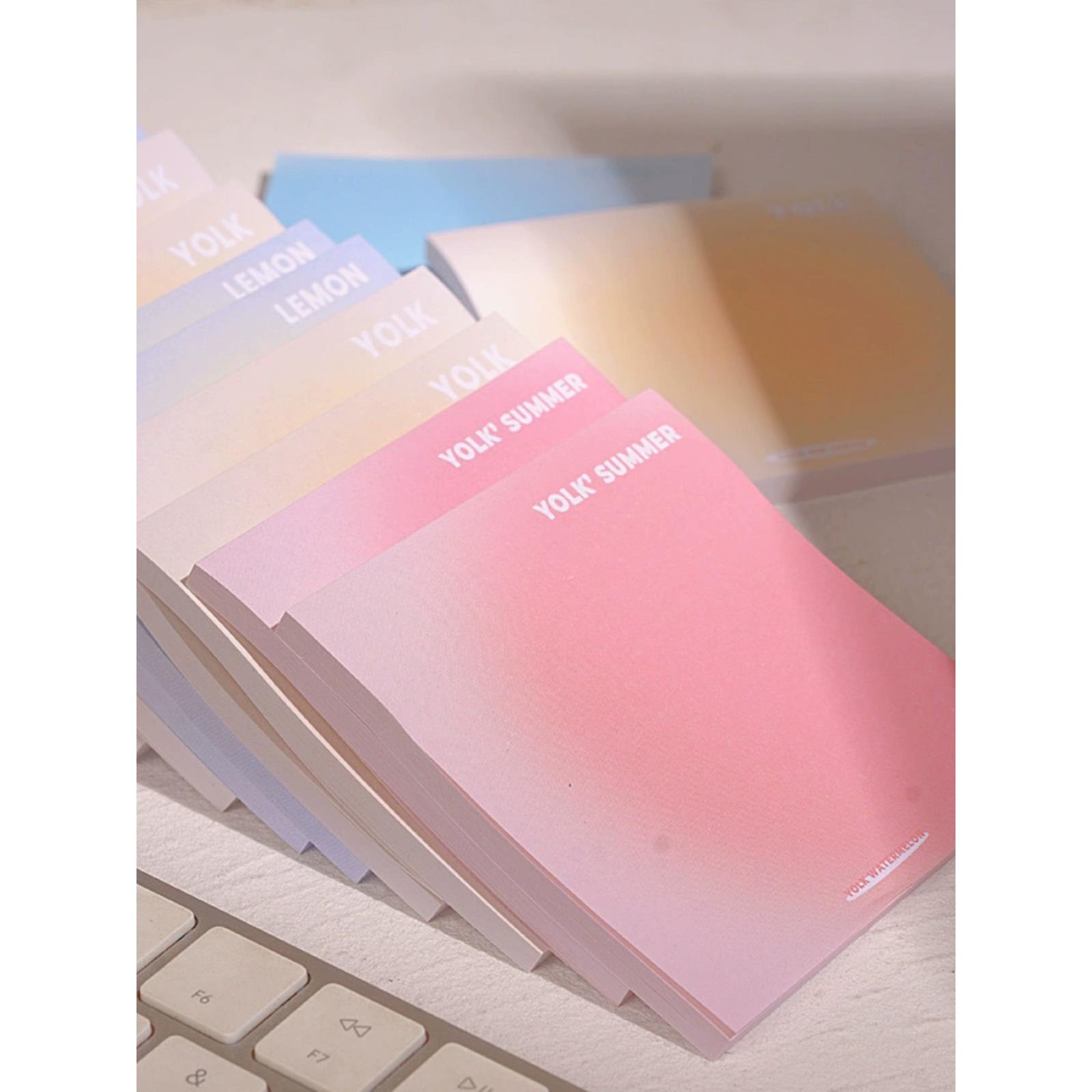 渐变便利贴便签纸便条纸手帐list高颜值可粘贴学生用彩色记事贴小