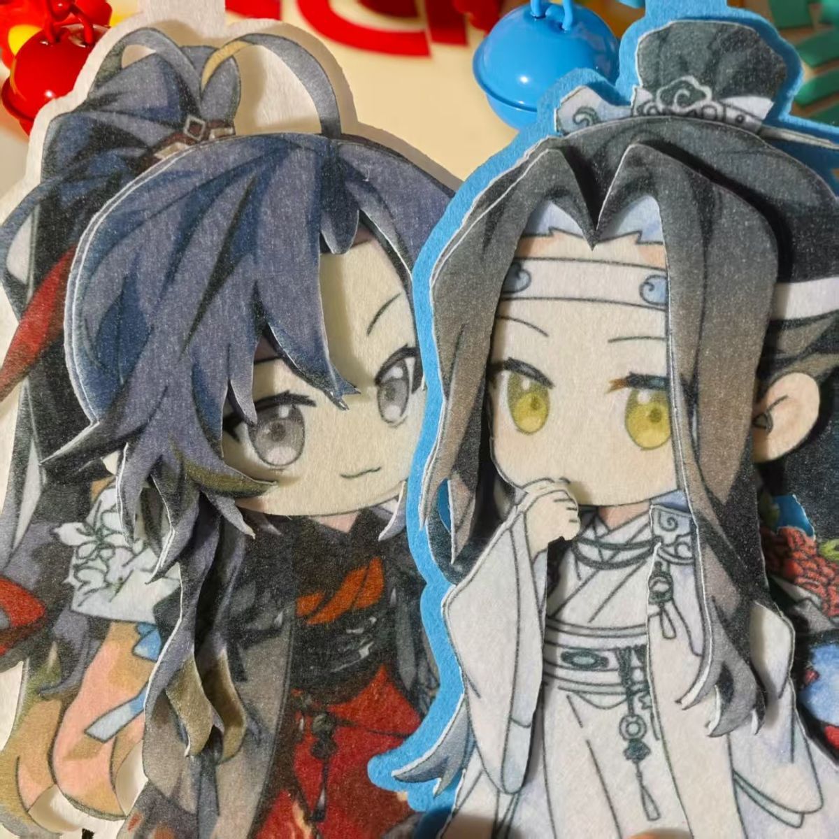魔道祖师动漫周边魏无羡蓝忘机不织布挂件包包配饰背包书包挂饰
