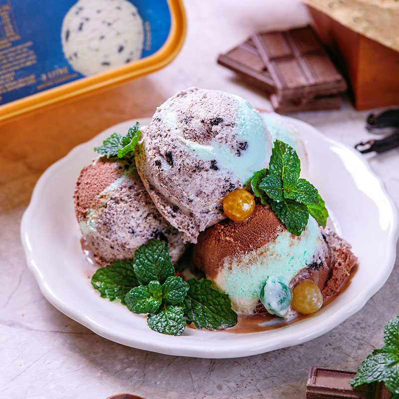 【金盒+圆桶】玛琪摩尔新西兰进口冰淇淋巧克力大桶装香草味雪糕