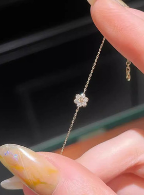 欧美INS时尚小花手链女轻奢风简约锆石花朵手饰小巧精致百搭配饰