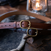 山岩 天然真皮纹理 纯铜扣头 复古女用基础百搭款 2.8cm腰带