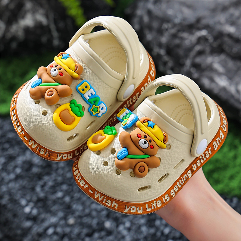 儿童拖鞋宝宝洞洞鞋夏季男女童包头婴幼儿室内软底防滑小孩凉拖鞋