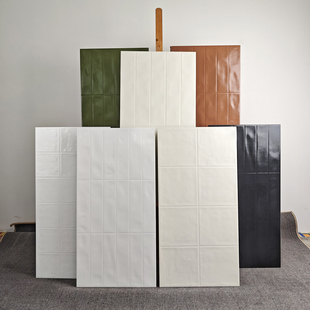 法式 400×800珍珠釉格子砖卫生间厨房凹凸墙砖瓷砖进口手工砖平替