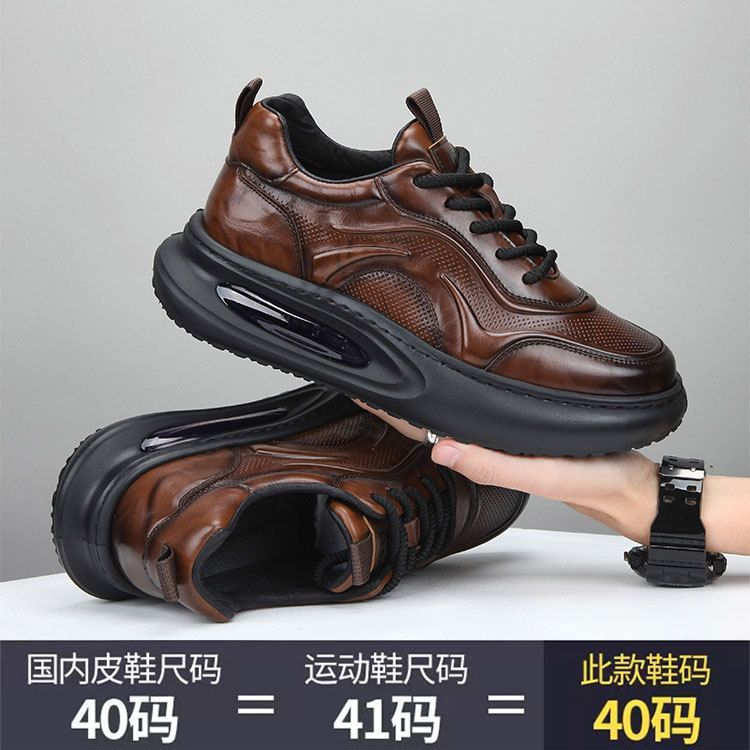 欧洲站2025轻奢爆款头层牛皮男鞋舒适透气时尚百搭潮流运动休闲鞋