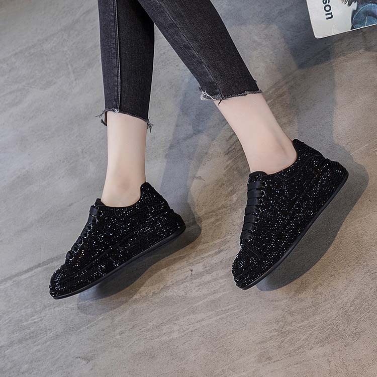 欧洲站女鞋2021春秋新品单里羊京皮烫钻时尚系带休闲厚底鞋,女鞋,时尚休闲鞋,淘宝优惠券,粉丝福利购,淘宝优惠卷