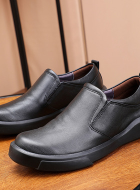 磨砂皮男鞋透气懒人鞋男潮韩版潮流一脚蹬真皮百搭男士休闲皮鞋子