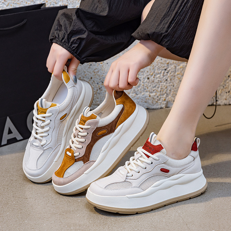 2025新款夏季女鞋潮流百搭网纱小白鞋运动休闲跑步阿甘老爹潮鞋