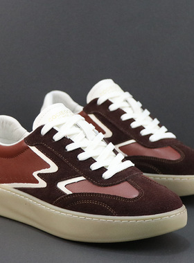 德训鞋男真皮板鞋复古潮流百搭休闲鞋头层牛皮透气防滑软底男鞋子