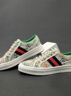 板鞋男款潮流百搭鞋子欧洲站男鞋平板鞋男士布鞋轻奢一脚蹬懒人鞋