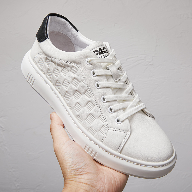 头层牛皮休闲时尚男士板鞋2024四季新款潮平底舒适韩版真皮鞋