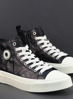 高帮鞋子男潮鞋青少年复古潮流板鞋真皮透气厚底防滑耐磨运动休闲