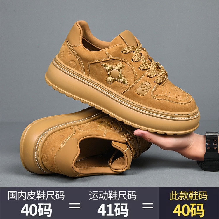 欧洲站轻奢潮牌网红爆款头层牛皮男鞋时尚潮流百搭舒适休闲面包