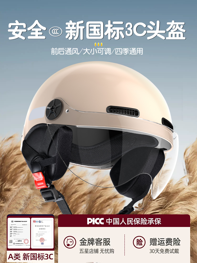 deli/得力电动车头盔四季通用款