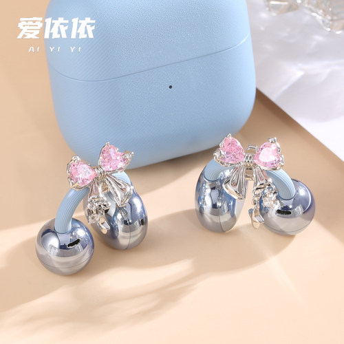 爱依依蝴蝶结耳夹耳机钻扣饰品