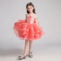 Cô gái sinh nhật pettiskirt trẻ em chủ nhà catwalk buổi tối ăn mặc cô bé công chúa ăn mặc trang phục piano nước ngoài - Váy trẻ em áo khoác vest bé trai