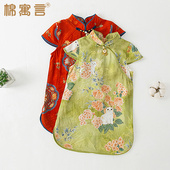 儿童中国风复古连衣裙宝宝民国旗袍裙夏季 可爱小女孩背心裙公主裙