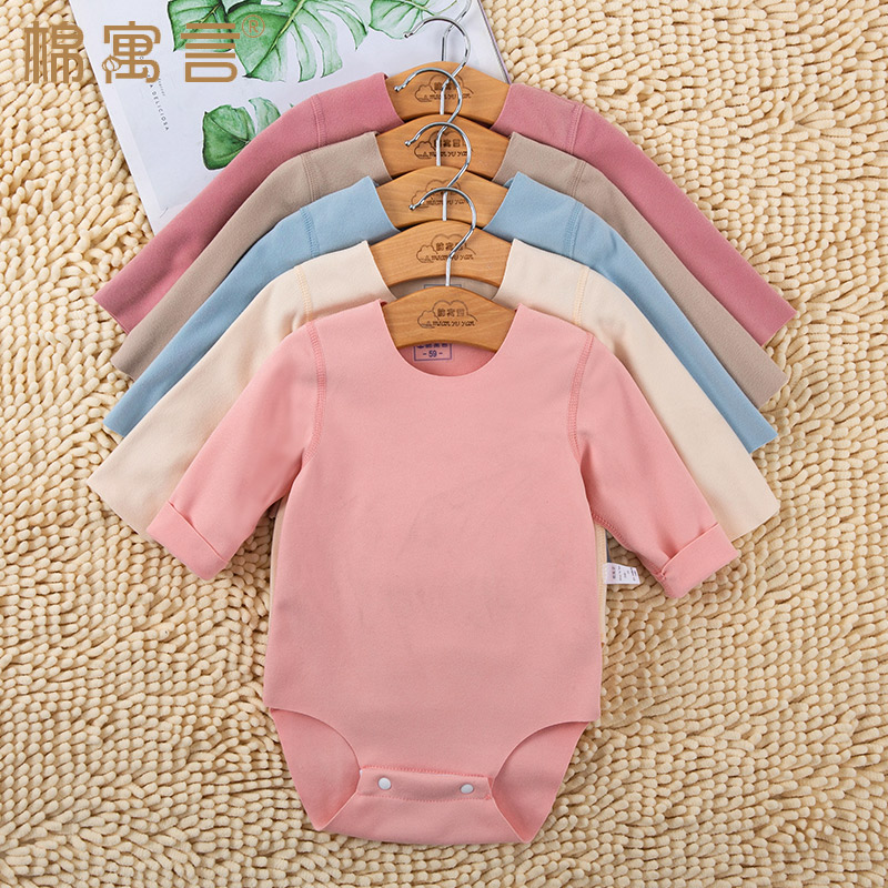 棉寓言婴儿德绒包屁保暖哈衣新生儿童春秋冬季爬服男女宝宝连体衣