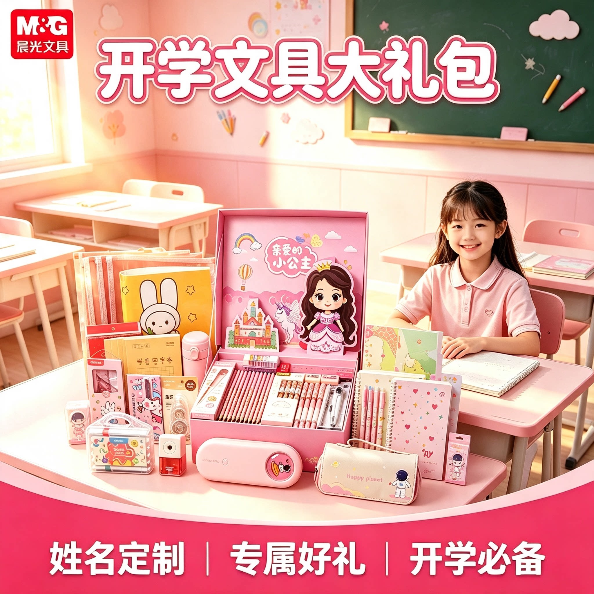 晨光文具开学大礼包套装礼盒礼物小学生幼儿园女孩一年级学习用品
