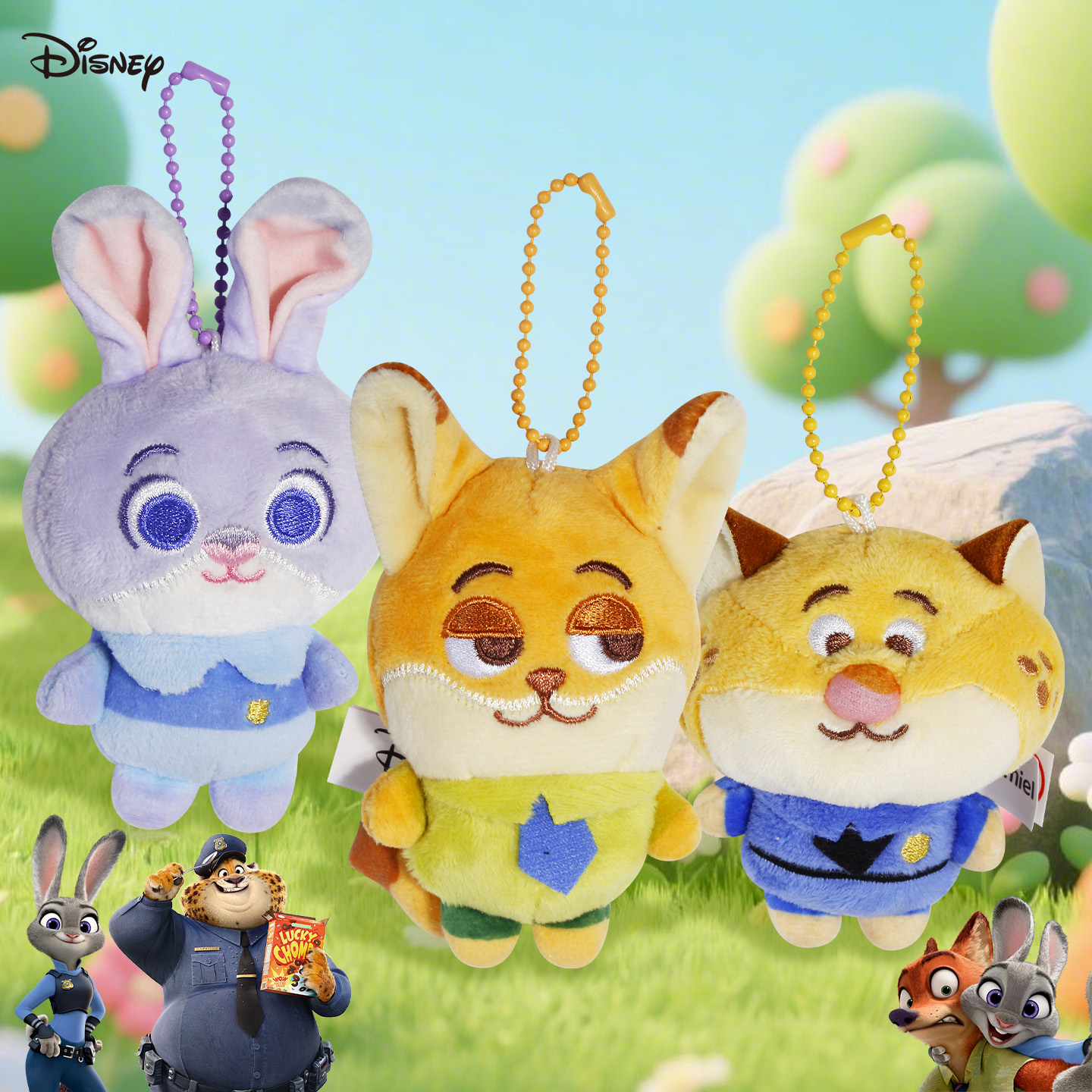 正版疯狂动物城兔子朱迪挂件尼克玩偶可爱包包挂饰公仔情侣挂件