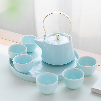 青瓷大号提梁壶陶瓷功夫茶具