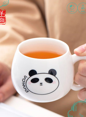 家用高档马克杯羊脂玉可爱