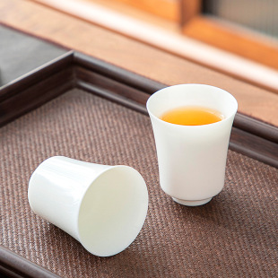 羊脂玉小茶杯单杯闻香杯高档德化白瓷个人专用品茗杯陶瓷茶盏瓷杯