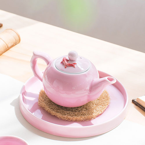 粉色家用锦鲤小鱼功夫茶具青瓷