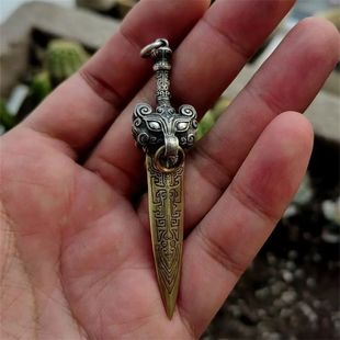 个性 椒图龙子吊坠项链复古民族帅气霸气时尚 送男友礼物 椒图剑