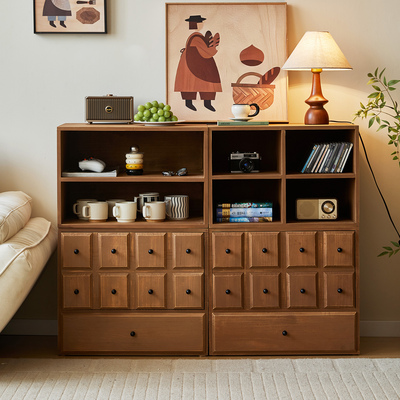 复古实木多功能斗柜组合