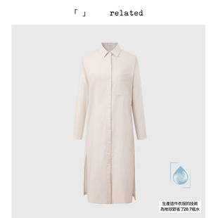 衬衫 有关related 裙 气质显瘦中长款 连衣裙女春夏新款 小水滴 长袖