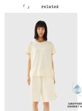 有关related|小水滴|圆领纯色短袖t恤女2025春夏宽松百搭打底上衣