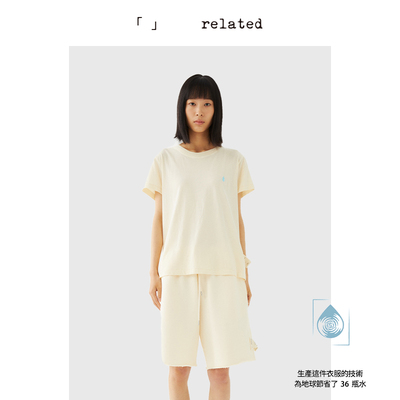 有关related|小水滴|圆领纯色短袖t恤女2025春夏宽松百搭打底上衣