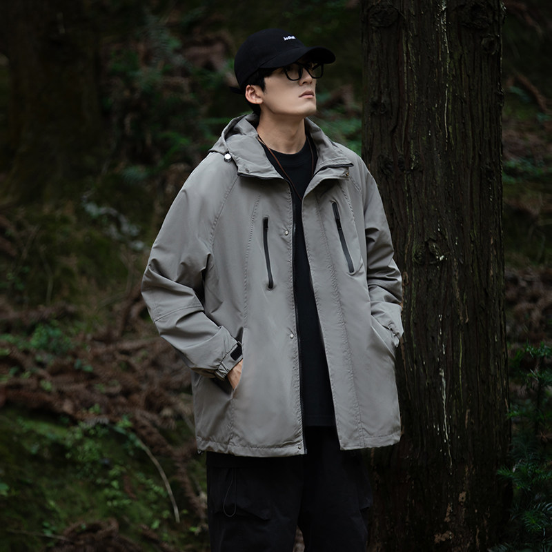 山系户外冲锋衣外套男春秋机能风潮牌连帽夹克上衣JK6228p75，男装夹克，电商D315