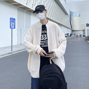 高品质 韩版拉链开衫毛衣高领潮流宽松加厚针织衫外套男MY2207p50图片