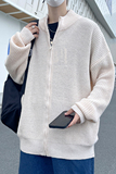 高品质韩版拉链开衫毛衣高领潮流宽松加厚针织衫外套男MY2207p50，男装针织衫/毛衣，电商D315