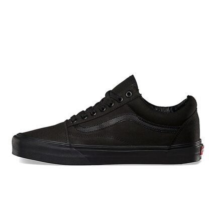 Vans 板鞋 防滑 黑色 圆头 春秋冬 平跟 织物 低帮 男女通用 系带