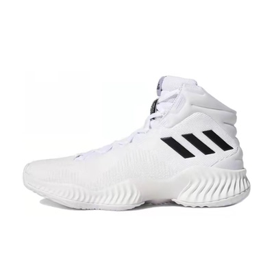 adidas Pro Bounce 2018 减震防滑 中帮 篮球鞋 男款 米白 国内版