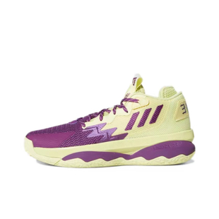 中帮复古篮球鞋 adidas Time防滑耐磨 利拉德8黄紫色 Dame