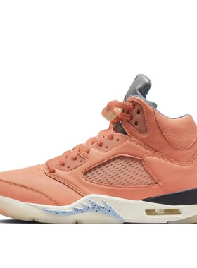 Jordan 复古篮球鞋 橙色 圆头 四季通用 皮革 减震防滑耐磨 系带