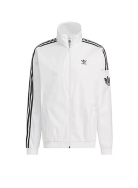 adidas originals撞色运动复古运动立领长袖夹克外套男女同款亮白