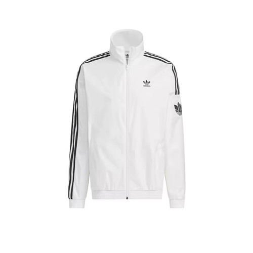 adidas originals撞色运动复古运动立领长袖夹克外套男女同款亮白