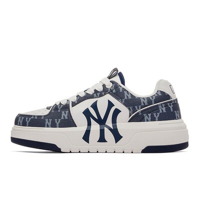 【攀登】 MLB 板鞋 平跟 圆头 低帮 男女通用 春秋 系带 蓝色