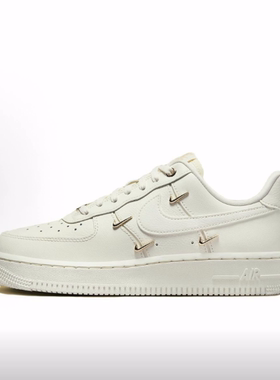 Nike Air Force 1 Mini Gold 皮革 百搭舒适耐磨低帮板鞋女款白金