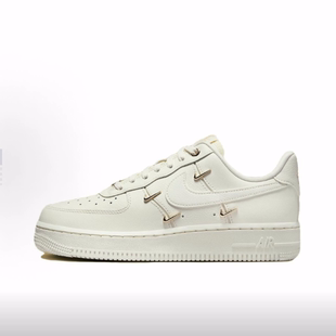 Nike Air Force 1 Mini Gold 皮革 百搭舒适耐磨低帮板鞋女款白金