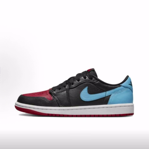 Jordan Air Jordan1LowOG"NCtoChi"警灯低帮复古篮球鞋女款黑蓝红