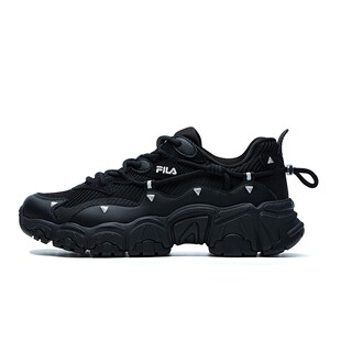 老爹鞋 低帮 FILA 厚底 春夏秋 黑色 攀登 织物
