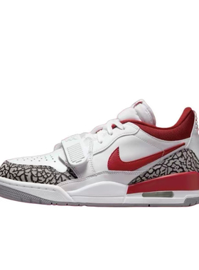 Jordan Legacy312Low Gym Red防滑耐磨低帮复古篮球鞋女款白红