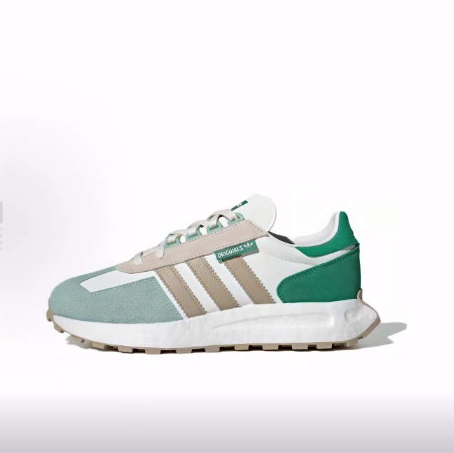 adidas originals RetropyE5合成革低帮生活休闲鞋男女同款米白绿